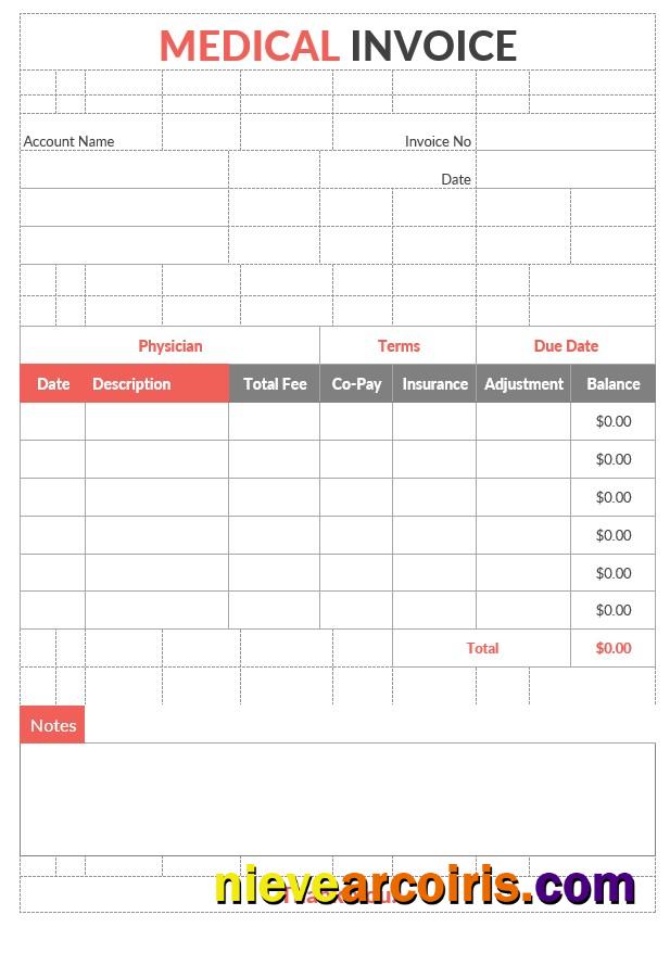 Editable Medical Invoice